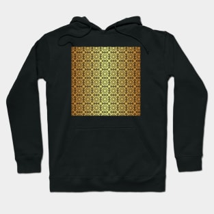 Black Islamic Geometric Pattern Stars on Golden Background Hoodie